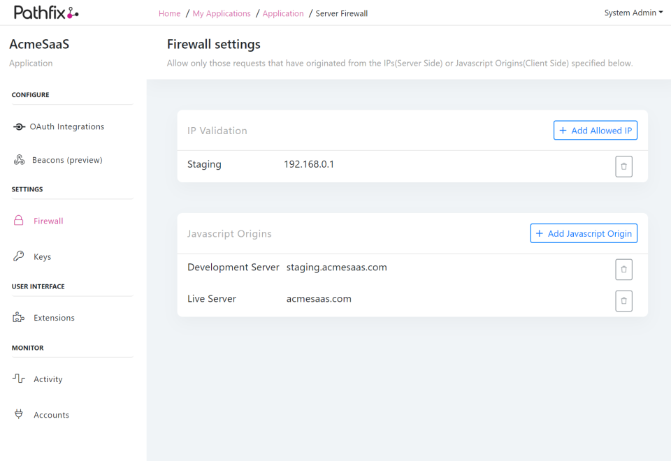 screenshot of OAuth Platform